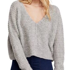 NWT Free People Moon Beam V-Neck Sweater Sz L
